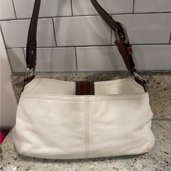 Coach soho white and Brown Leather Shoulder Bag Y2K excellent condition - Picture 3 of 9